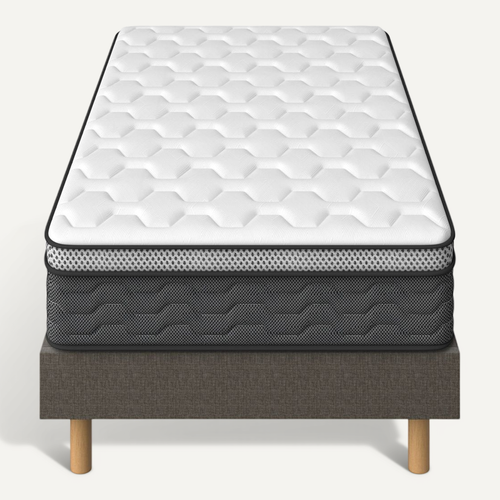 Ensemble Matelas Ressorts 90x190 Cm Epaisseur 25 Cm + Sommier Déco