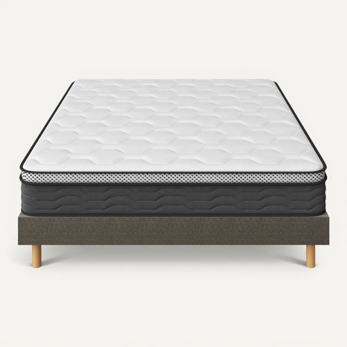 Ensemble Matelas Ressorts 140x190 Cm Epaisseur 25 Cm + Sommier Déco