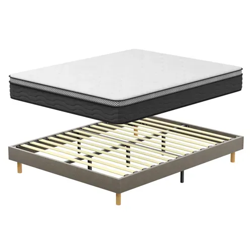 Ensemble Matelas Ressorts 160x200 Cm Epaisseur 25 Cm + Sommier Déco