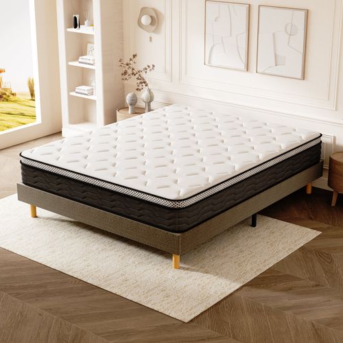 Ensemble Matelas Ressorts 160x200 Cm Epaisseur 30 Cm + Sommier Déco