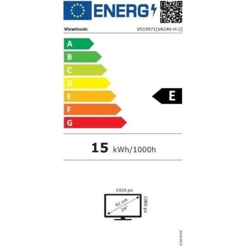 Ecran PC - Va240-h-2 - 24 Fhd - Dalle Ips - 1 Ms - 75 Hz - HDMI / Vga