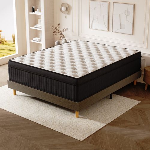 Ensemble Matelas 140x190 Cm, Accueil Mémoire De Forme, épaisseur 25cm + Sommier