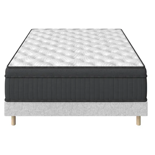Ensemble Matelas Ressorts + Sommier 160x200 Cm, Accueil Mémoire De Forme, épaisseur 25cm