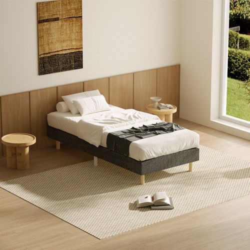 Sommier déco 90x200 Cm en kit, 6 Pieds, 14 Lattes