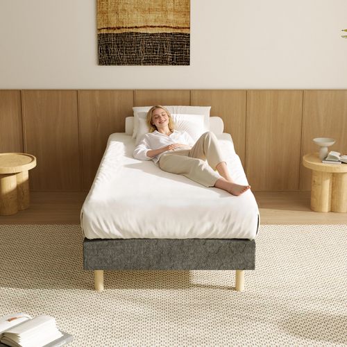 Sommier déco 90x200 Cm en kit, 6 Pieds, 14 Lattes