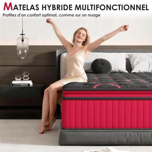 Matelas Ressorts ensachés 160x200 Cm, épaisseur 30 cm