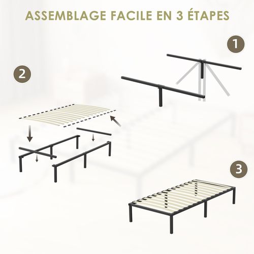 Ensemble Matelas Ressort 90x190 Cm, épaisseur 20 cm + cadre à lattes