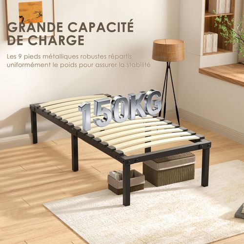 Ensemble Matelas Ressort 90x190 Cm, épaisseur 20 cm + cadre à lattes