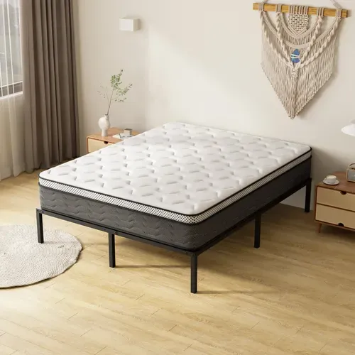 Ensemble Matelas Ressort 140x190 Cm, épaisseur 25cm + cadre à lattes
