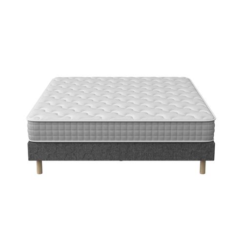 Ensemble Matelas ressort ensachés 180x200cm Epaisseur 20cm + Sommier tapissier, 9 pieds fournis