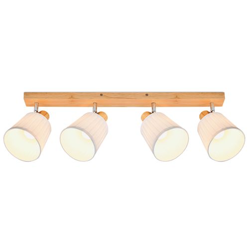 Spot 4 Lumières Vintage Spot De Plafond En Bois Lampe De Chambre Orientable Sans Ampoule