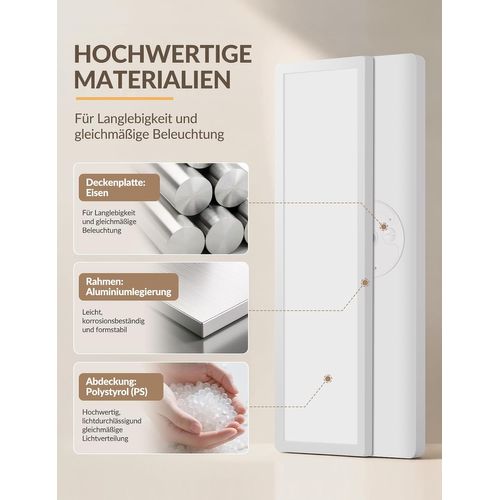 Plafonnier LED 24 W 4000K Avec Détecteur De Mouvement Lampe De Plafond 100 X 25 Cm Pour Couloir