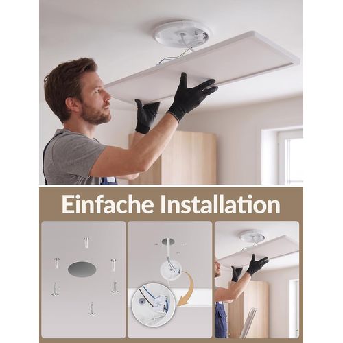 Plafonnier LED 24 W 4000K Avec Détecteur De Mouvement Lampe De Plafond 100 X 25 Cm Pour Couloir