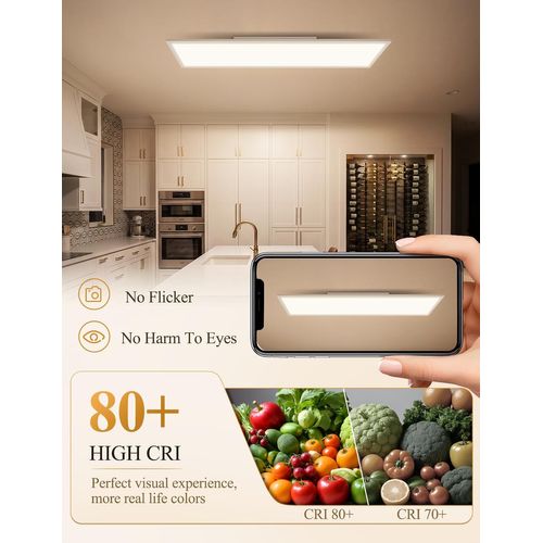 Plafonnier LED Pour Salon 100 X 25 Cm Plafonnier 13.5w Intensité Variable Avec Télécommande