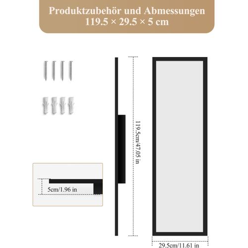 Plafonnier LED 120 X 30 Cm Panneau Noir Intensité Variable Avec Télécommande 18,5 W Pour Chambre