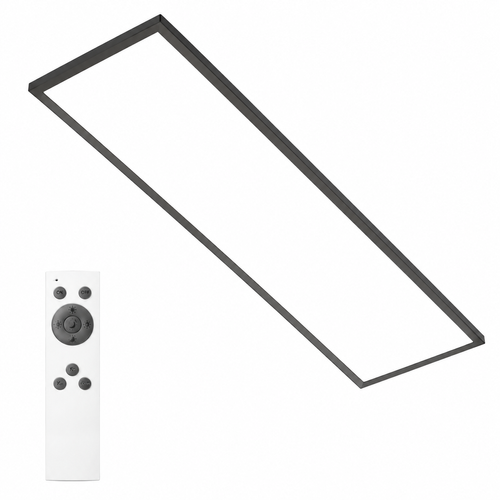 Plafonnier LED 120 X 30 Cm Panneau Noir Intensité Variable Avec Télécommande 18,5 W Pour Chambre