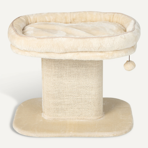 Arbre à Chat 124 Cm Sapin De Noël - Maisonnette, Griffoir Sisal, Jouets Suspendus - Pour Chat Jusqu'à 15 Kg