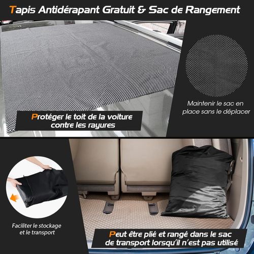 Bagage De Toit Étanche 560 L Avec 10 Sangles Et 6 Crochets De Porte, Sac De Toit Coffre De Toit Voi