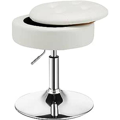 COSTWAY Tabouret de Bar Pivotante à 360°, Couvercle Amovible Rangement