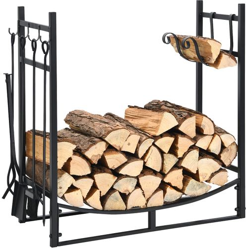 Serviteur de cheminée - porte bûches - range bûches multi accessoires