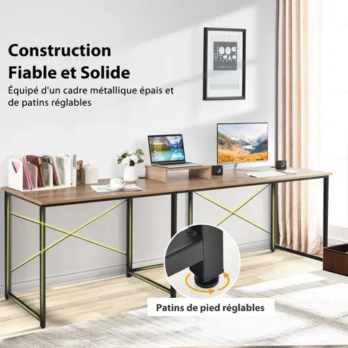 Bureau D'angle En L Réversible Avec 3 Trous -150 X 150 X 74 Cm - Bois