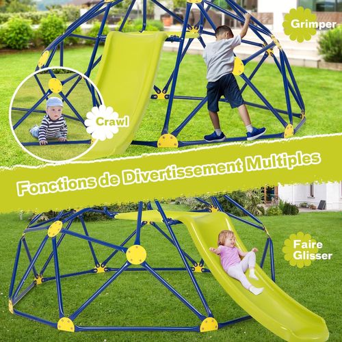 Dôme d'escalade enfant cage d'escalade structure en métal charge max. 180 kg assemblage facile 183 cm multicolore - Gamm vert Dôme d'escalade enfant cage d'escalade structure en métal charge max. 180 kg assemblage facile 183 cm multicolore - Gamm vert