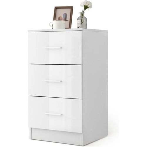Caisson De Bureau Meuble De Rangement Avec 3 Tiroirs Pour Feuilles A4, 37 X 34 X 66,5 Cm Blanc