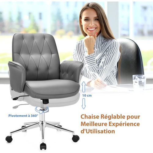 Fauteuil De Bureau Moderne, Bascule Réglable En Hauteur, Accoudoirs Rembourrés