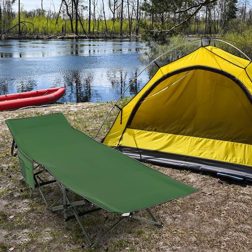 Lit De Camping Pliant 1 Personne Portable En Tissu Oxford Charge 272kg, 190 X 60 X 54 Cm