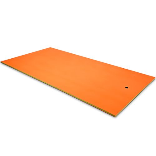 Tapis Flottant De Piscine 355 X 183 Cm, Matelas Flottant D’eau 4-6 Personnes Charge 400 Kg, Orange