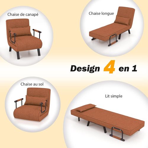 Fauteuil Convertible 4-en-1 Avec Dossier Réglable - Multicolore - Neuf