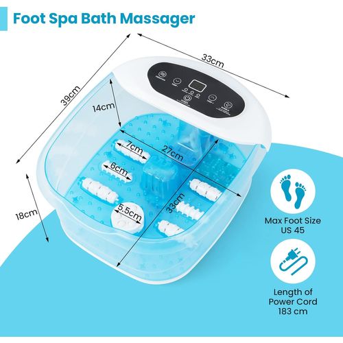 Bain De Pieds Avec Massage Automatique, Chauffage Rapide 35°c à 46°c, Vibration Des Bulles,bleu