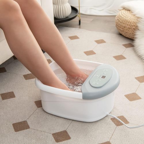Bain De Pieds Avec Massage Automatique, Chauffage Rapide 35°c à 46°c, Vibration Des Bulles, Gris
