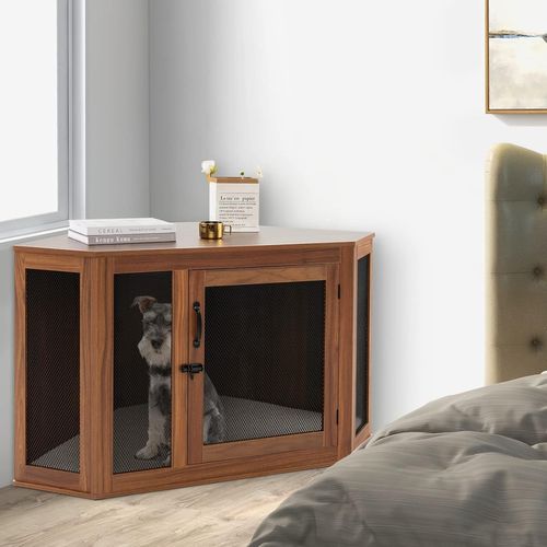 Cage Pour Chien Intérieur XXL, Cage D’angle Pour Animaux De Compagnie 114 X 60 X 68 Cm
