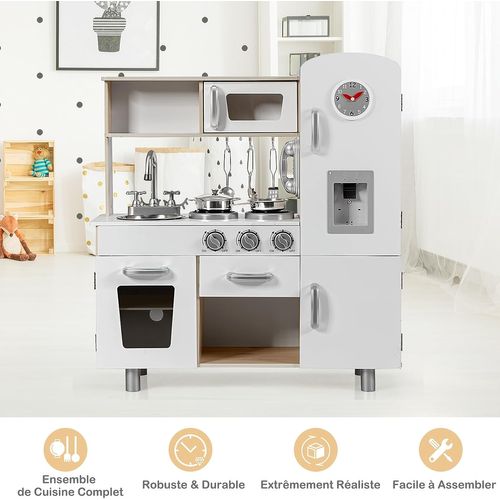 Cuisine Enfants Avec Téléphone Et Horloge, Cuisiniere Enfants Avec Lumière Et Effet Sonore(naturel)
