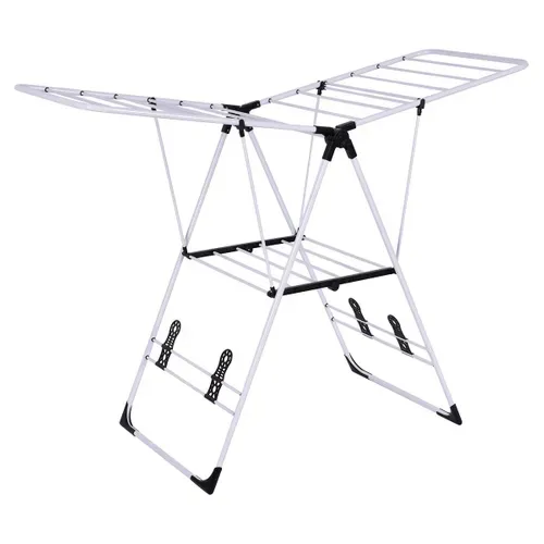 Étendoir Linge Intérieur, Sechoir à Linge Pliable En Acier Inox 2 Niveaux, Tancarville Linge Solide