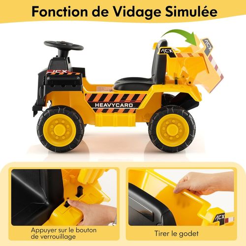 GOPLUS Bulldozer Electrique Enfant 2 Ans+ 6V avec Godet Creusement Contrôlable-Klaxon et Effets Sonores 88x36x46cm - Jeux - Jouets GOPLUS Bulldozer Electrique Enfant 2 Ans+ 6V avec Godet Creusement Contrôlable-Klaxon et Effets Sonores 88x36x46cm - Jeux - Jouets