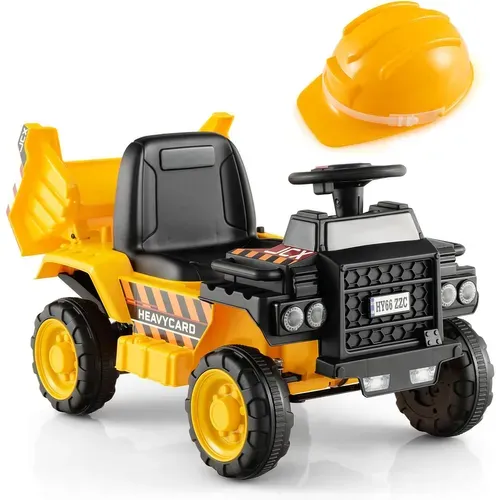 GOPLUS Camion Voiture Électrique pour Enfant 3-8 Ans avec Trémie Réversible Batterie Rechargeable MP3 et USB Vitesse 3-5 KM/H GOPLUS Camion Voiture Électrique pour Enfant 3-8 Ans avec Trémie Réversible Batterie Rechargeable MP3 et USB Vitesse 3-5 KM/H