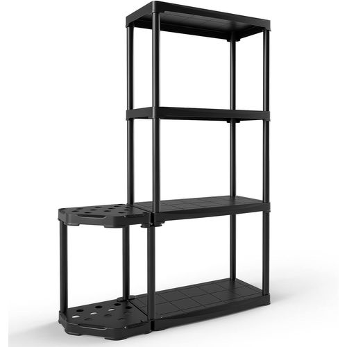 Étagère De Rangement à 4 Niveaux En Plastique, Charge Maximale 80 Kg, 60 X 30 X 133 Cm (l)