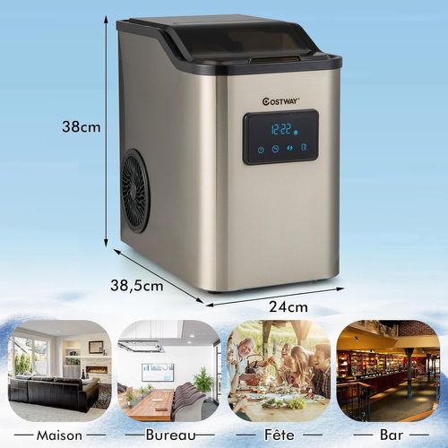 Machine à Glaçons Nugget Ice 24kg En 24h, Recharge D'eau 2 Façons