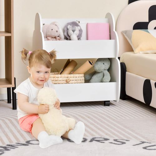 Bibliothèque Enfants En Bois Avec Forme D’arbre, Étagère De Rangement Enfants, 3 Ans+ (blanc)