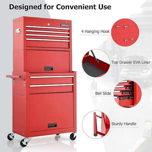 VEVOR Servante D'Atelier Avec Coffre Amovible, Armoire à Outils Mobile