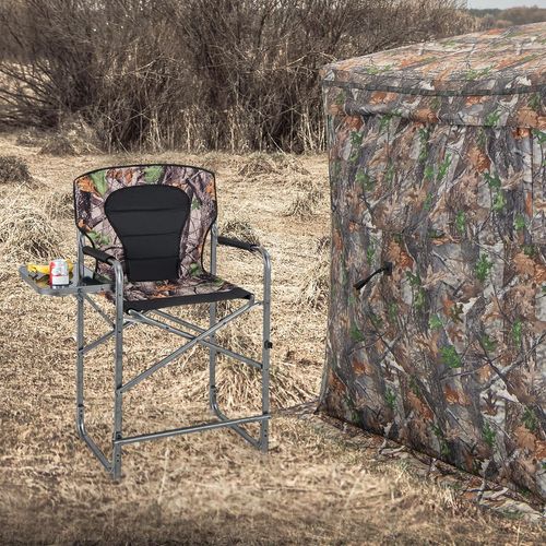 Chaise De Camping Pliante Avec Table Latérale Et Porte-gobelet, Supporte 150 Kg