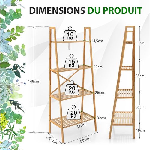 OHMG 6 Niveaux Bibliothèque Meuble De Rangement Pour Enfant,Bibliotheque Murale,Etagere Livre Et Meuble Pour Chambre De Bebe,Bibliothèques Pour Enfants Avec Poche,Bois Naturel
