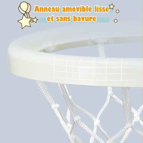 Panier De Basket Enfants 3 En 1 Avec Hauteur Ajustable,but De Football Intérieur Et Extérieur(rose)