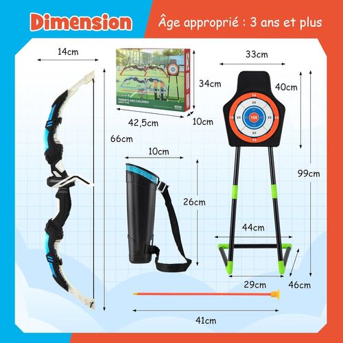 Arc Et Flèche Pour Enfants Avec Lumières LED, Jeu De Tir Intérieur Extérieur Pour Garçons Filles