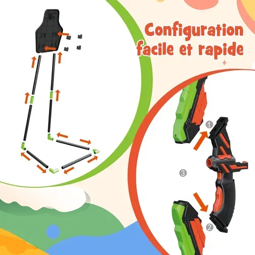 Arc Et Flèche Pour Enfants Avec Lumières LED, Jeu De Tir Intérieur Extérieur Pour Garçons Filles
