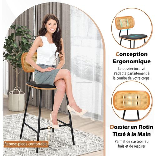 Tabourets De Bar Lot De 2 En Métal,tabouret Cuisine Industriel Pour Restaurant, Bistro, Comptoir