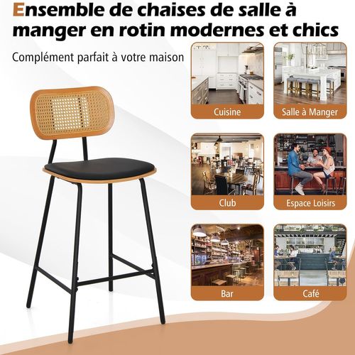 Tabourets De Bar Lot De 2 En Métal,tabouret Cuisine Industriel Pour Restaurant, Bistro, Comptoir