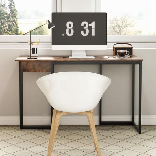 Bureau D'ordinateur Industriel 120 X 55 Cm, Facile à Assembler, 120 X 55 X 75 Cm (marron Rustique)